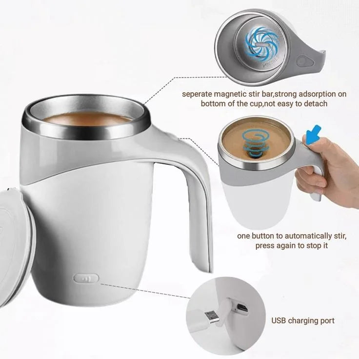 ⚡ Magnetic Automatic Self-Stirring Coffee Mug